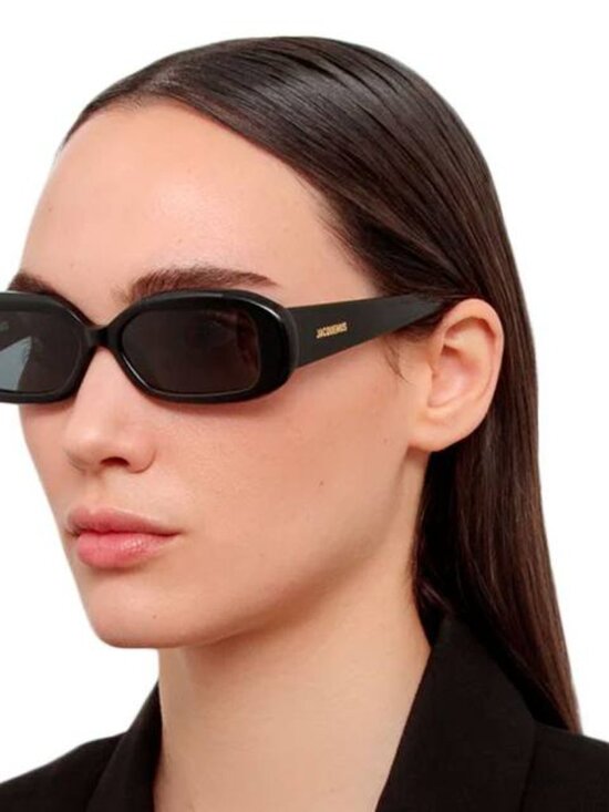 Jacquemus ROND CARRE JAC/11 C1 Rectangle Sunglasses - Shiny Black\\Grey main image 7